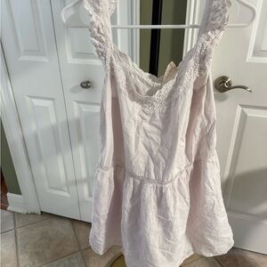 Sezane white lace accent dress size 38 (fits like a 8)